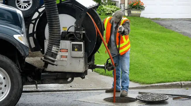 Technician using specialized drainage equipment for sewer line cleaning and foundation protection in Nashua, NH